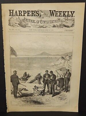 Harper's Weekly Cover "The Great American Rifle Match" Drawing 1875 A14#37