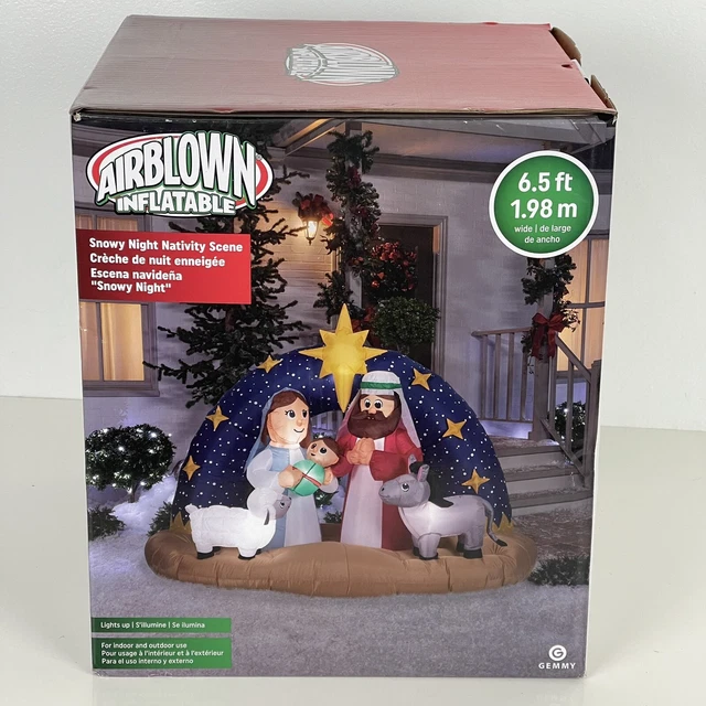 GEMMY 6.5 FT Airblown Lighted Christmas Nativity Scene Inflatable