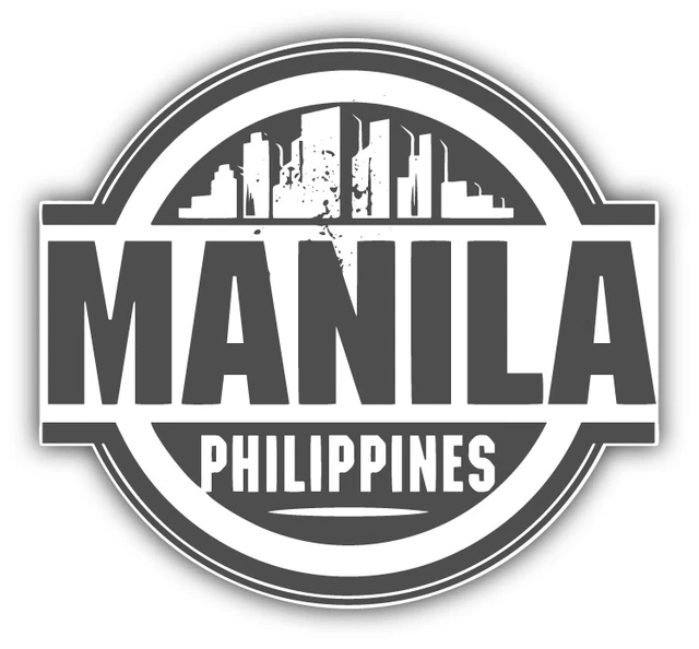 MANILA PHILIPPINES SKYLINE Label Car Bumper Sticker Decal 2.75 PicClick