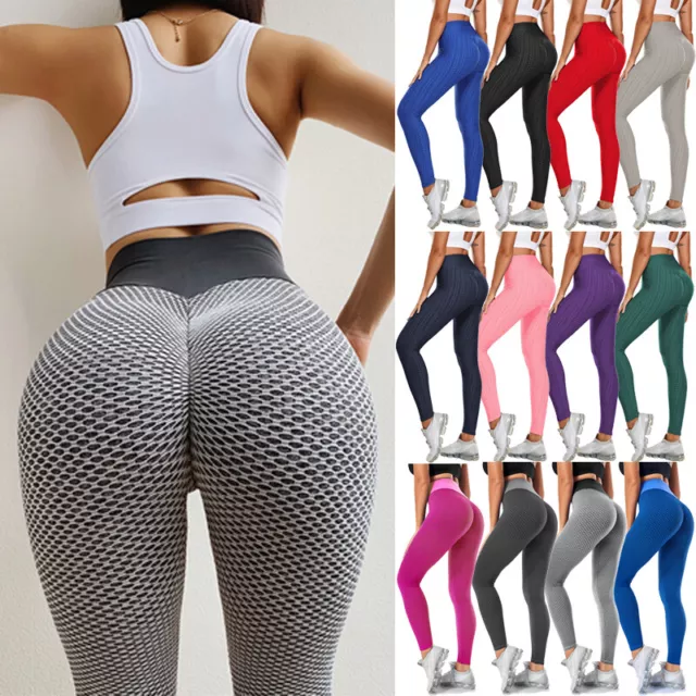 Damen Anti-Cellulite Leggings Yoga Push Up Fitness Jogginghose Leggins Hosen HOT