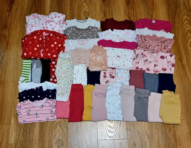 #46 Enorme pacchetto di vestiti per bambine età 6-9 mesi 40 articoli