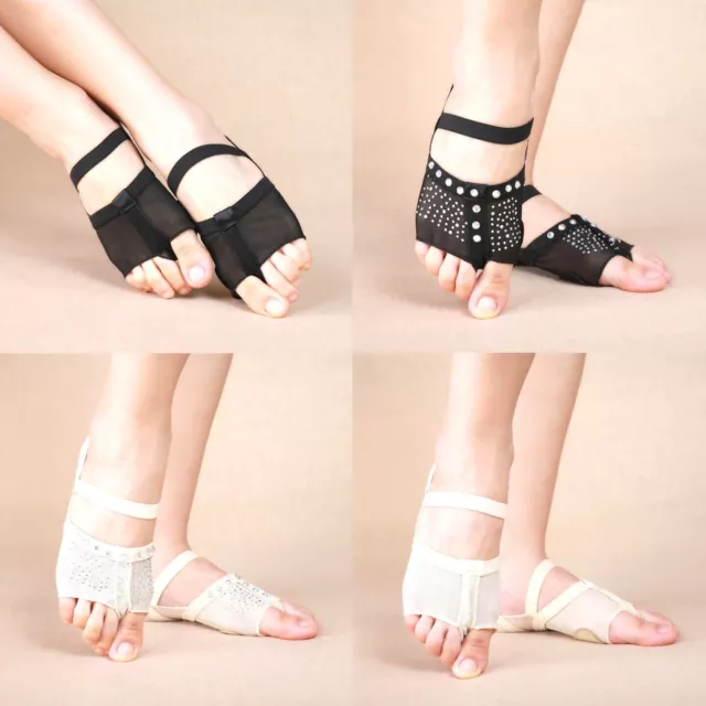Femme Danse Ventre Chaussures Souple Confortable Coton avec Strass pour Pied