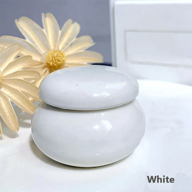 Ceramic Dappen Dish Nail Brush Cleaning Holder Nail Art Wash Cup With Lid Bow EI
