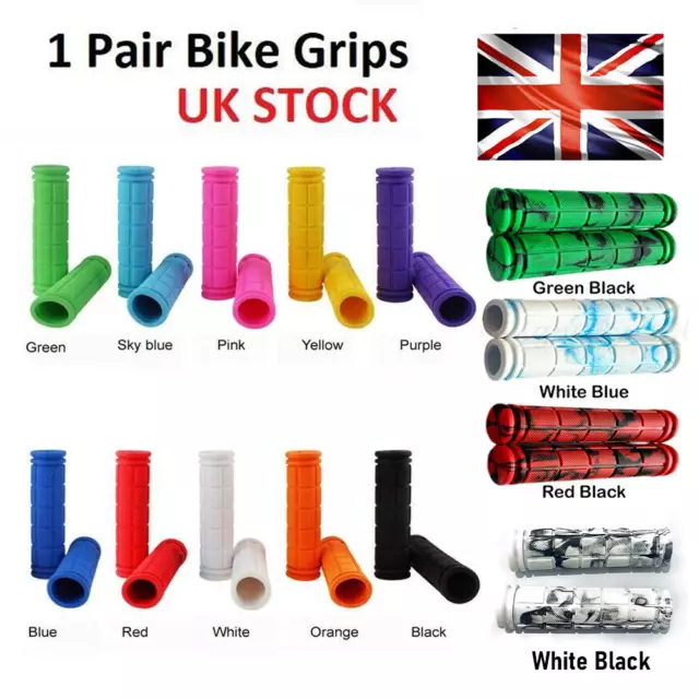 UK Soft Bike Handlebar Grips Hand Grip MTB BMX Cycle Road Mountain Bike Bicycle