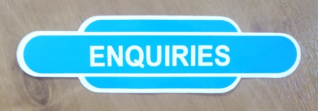 Railway Station Totem Sign (Sticker) - ENQUIRIES