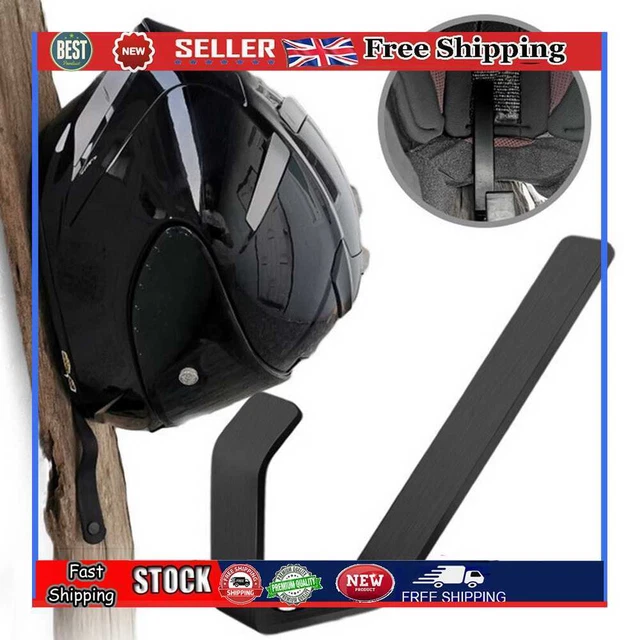 2pz Scaffale Montaggio a Parete Multiuso Cappello Moto Tessuto Gancio Montaggio a Parete (Nero)