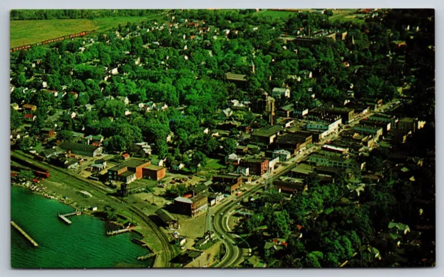 Watkins Glen New York NY Aerial View Seneca Lake Color Photo By George W Scott