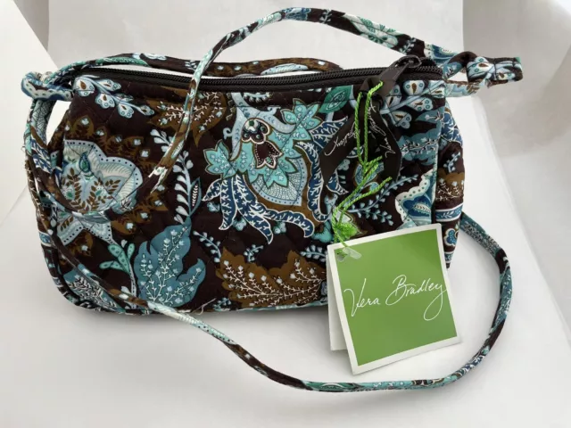 Vera Bradley Amy Small Crossbody Shoulder Bag Purse Zipper in Java Blue Brown