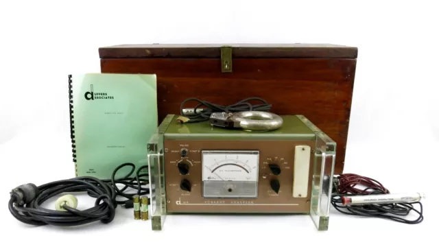 Vintage Current Analyzer Duffers Associates Industrial meter with box crate