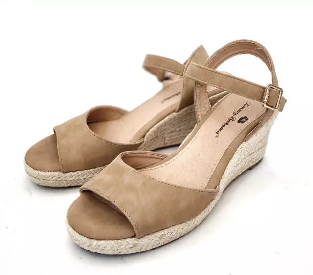 Tommy Bahama Caisy Beige Wedge Sandals with Ankle Strap - 6.5