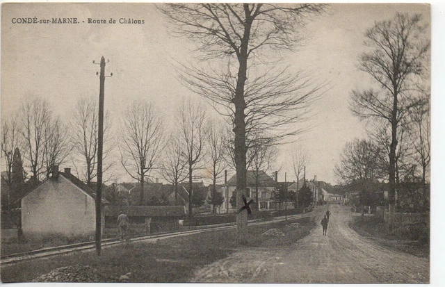 CONDE SUR MARNE - Marne - CPA 51 - la Route de Chalons