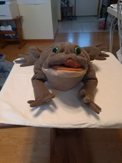 FOLKMANIS TOAD BULL Frog Full Body Hand Puppet Olive Green Large 15 x 11  $30.00 - PicClick