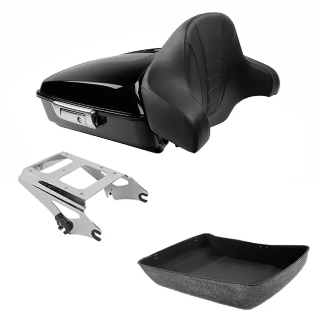 Chopped Pack Trunk Backrest Pad Mount Fit For Harley Tour Pak Touring 2009-13 US