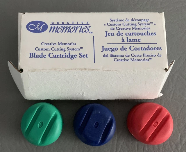 Juego de cartuchos de cuchillas rojo azul verde con sistema de corte personalizado Creative Memories