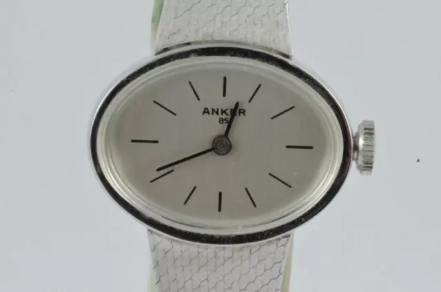 Anker Carica Manuale Orologio Donna 26MM Acciaio Vintage Raro Con Band da Polso