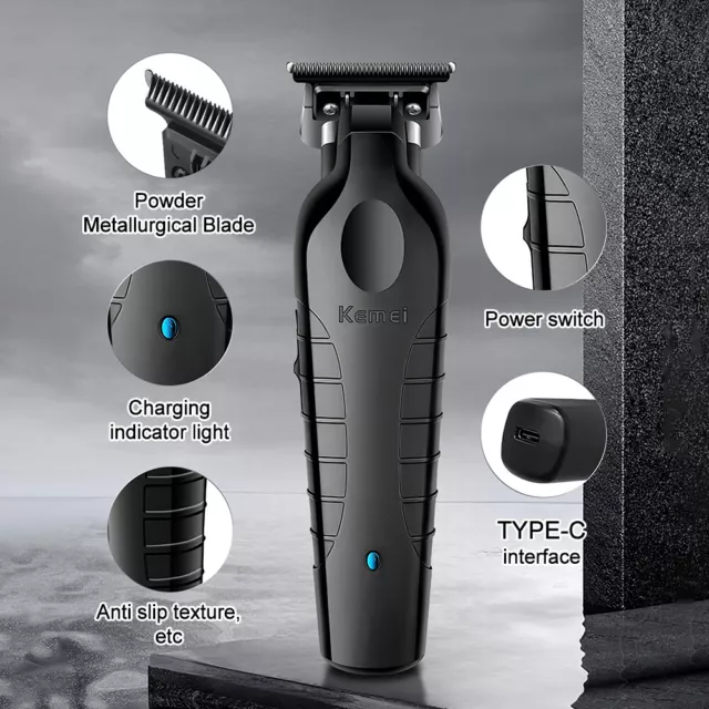 Kemei Cordless Hair Trimmer Clipper Professional Electric Cutting 0mm Machine