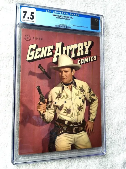 Gene Autry Comics #7 May/June 1947 Dell CGC 7.5 Cream/off-White pages Golden Age