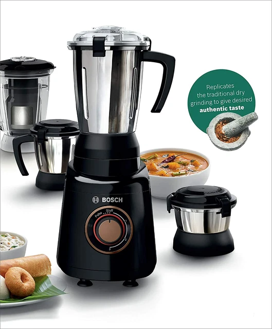 Bosch Truemixx Épais 600-W Mixeur Broyeur 4 Pots (Noir), 220-240V