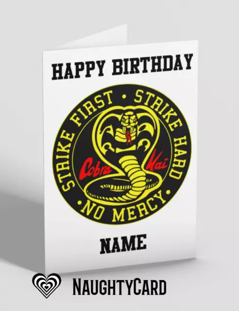 Cobra Kai Card Personalised Birthday Premium A5 Card Karate Kid Birthday Gft