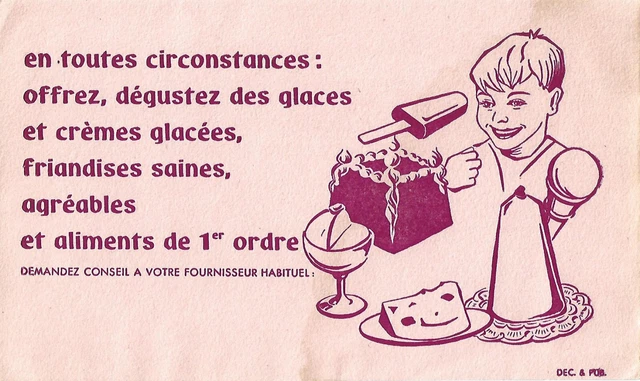 Buvard Glaces, Crèmes glassées