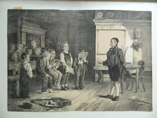 La Leçon Singing, Lithography Of C.Barry , Painted Per Schloesser Goupil