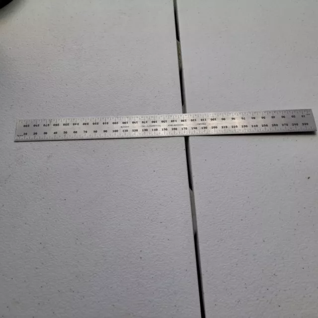STARRETT C355S-300 Semi-Flexible Steel Rule w/Metric Grads. USA Made. 300mm