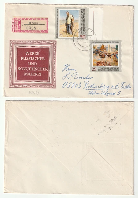 96697 - Mi.Nr. 1531 und 1533 - FDC, R-Brief - Greiz 10.12.1969 nach Rothenburg