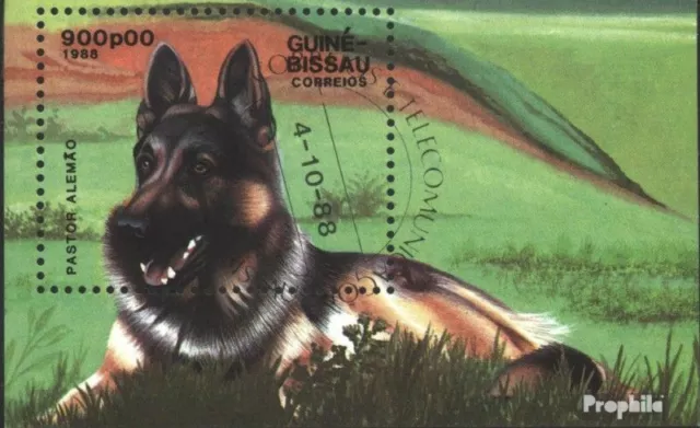 Guinea-Bissau Block273 (kompl.Ausg.) gestempelt 1988 Rassehunde