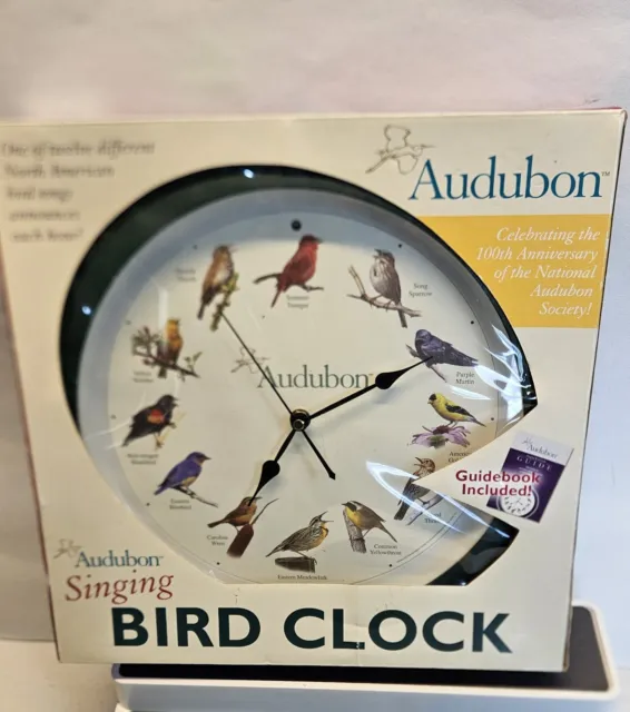 National Audubon Society Singing Birds Clock Guidebook Beautiful Bird Sounds!