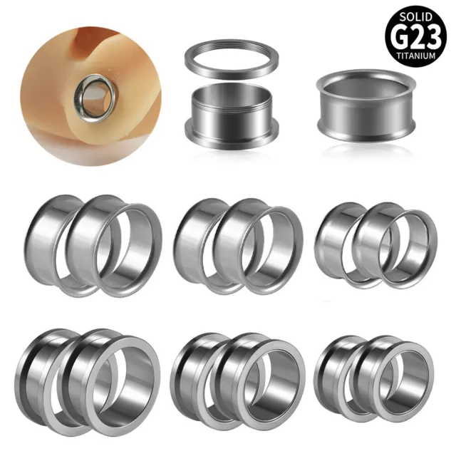 2pcs G23 Titanium Ear Plug Tunnel Flesh Stretcher Double Expander Double 8-25mm