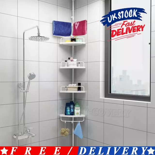 4Tier Non Rust Bathroom Telescopic Corner Shelf Storage Shower Organiser