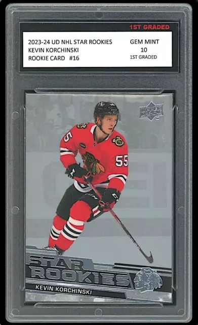 Kevin Korchinski 2023-24 UD NHL Star Rookies 1st Graded 10 Rookie Card #16