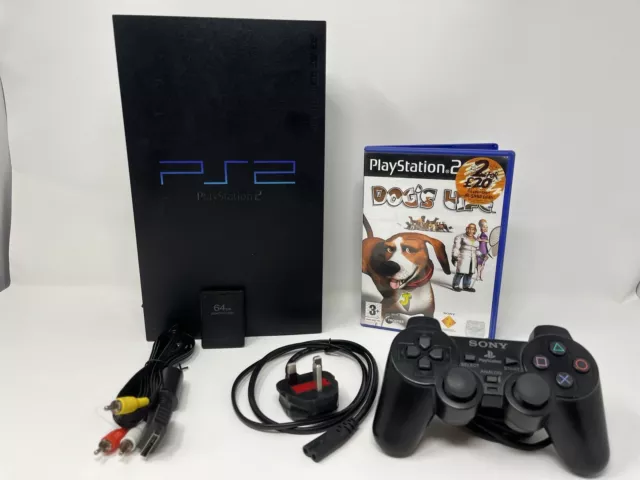 Sony Playstation 2 PS2 Console Black + 1 Controller & Game