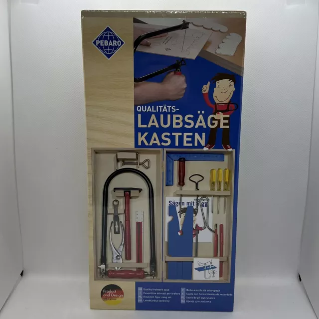 Pebaro 450 Laubsägeset Holz-Klappkasten 23 Teile Baukasten Werkzeug - NEU & OVP