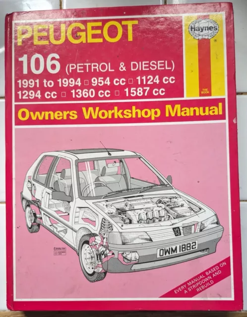 Peugeot 106 (petrol & diesel) 1991 to1994 HAYNES Owners Workshop Manual