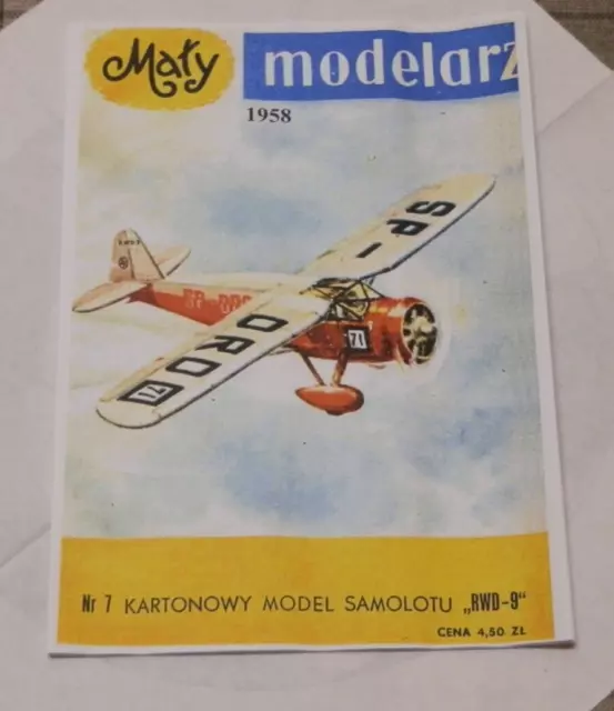 Maly Modelarz Nr.7/1959 Kartonowy Model Samolotu  " RWD-9"