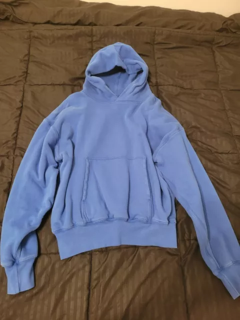 Yeezy Gap Double Layer Hoodie Large Blue Perfect Cotton Kanye West Pullover