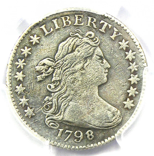 1798 Draped Bust Dime 10C Coin. Certified PCGS VF Detail - Rare Date