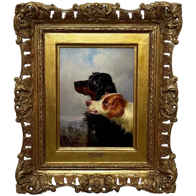 Victorian Hunting Portrait 2 Setter Gun Dogs Oil Painting By Colin Graeme Roe