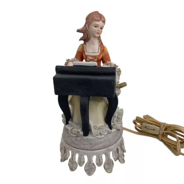 🍌 9 WOMAN Piano Ceramic Night Light Portable Lamp B-4176 Aladdin Giftware  Euc $13.59 - PicClick