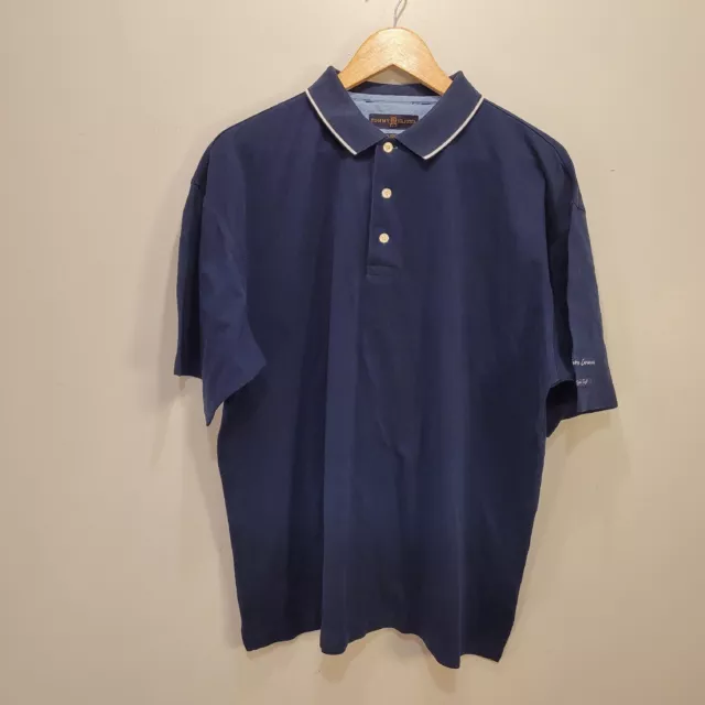 Men's Vintage Tommy Hilfiger Navy Golf Shirt "The River Course" Hilfiger Golf XL