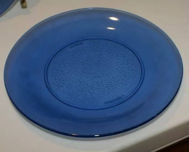RESISTENTE BRAZIL Cobalt Blue Glass Plates  DINNER 7 /14"D LOT OF 6