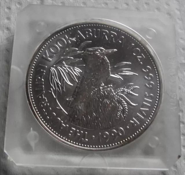 Silbermünze Australien Kookaburra 1 oz 1 Dollar 1990 999 Silber in Kapsel