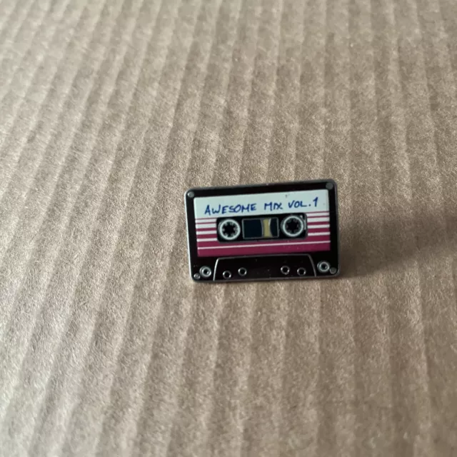 Guardians Of The Galaxy Awesome Mix Tape Vol. 1 Cassette Lapel Pin. Marvel