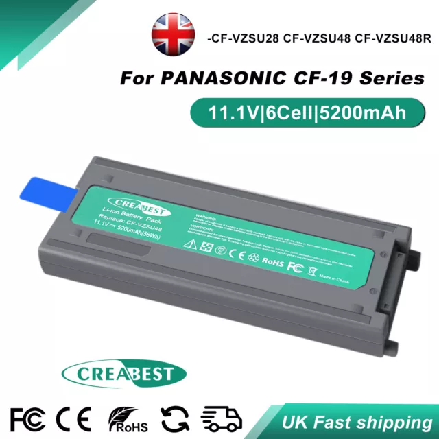 5200mAh Battery CF-VZSU48 CF-VZSU28 CF-VZSU50 For Panasonic Toughbook CF19 CF-19