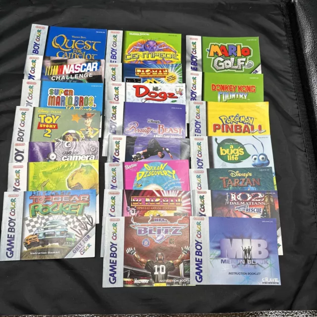 HUGE LOT OF 22 GAMEBOY COLOR assorted manuals instructions WOW LOOK!!
