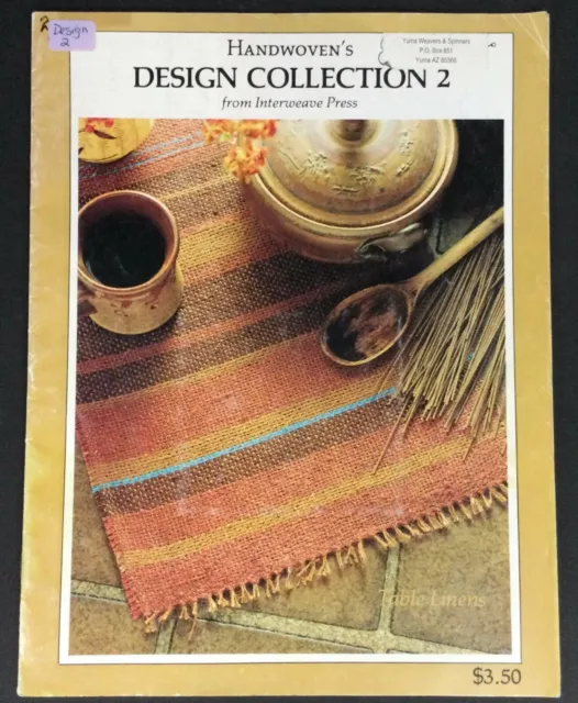 Colección de diseño tejido a mano de colección 1981 2 folleto prensa entrelazada ropa de mesa