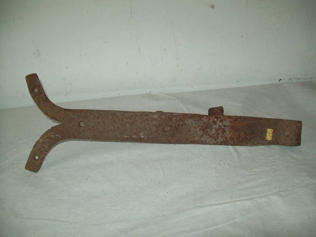 primitive  barn door forged Iron strap hinge  Y shaped end