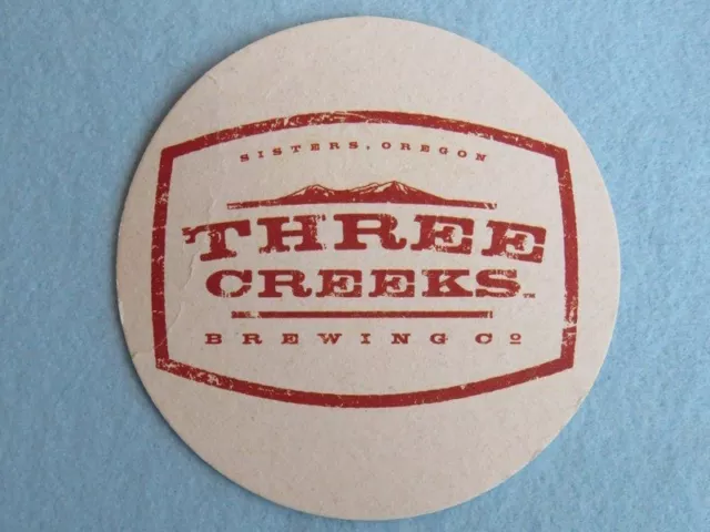 BEER Brewery Bar COASTER ~ THREE CREEKS Brewing Crowd Pleaser IPA ~ Sisters, OR
