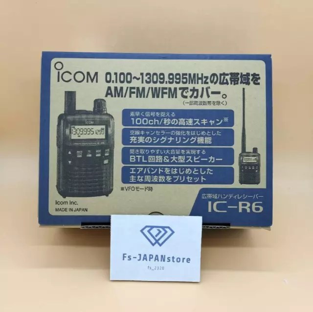 ICOM IC-R6 Banda Ancha 0.100-1309.995MHz Receptor Práctico DESBLOQUEADO NUEVO